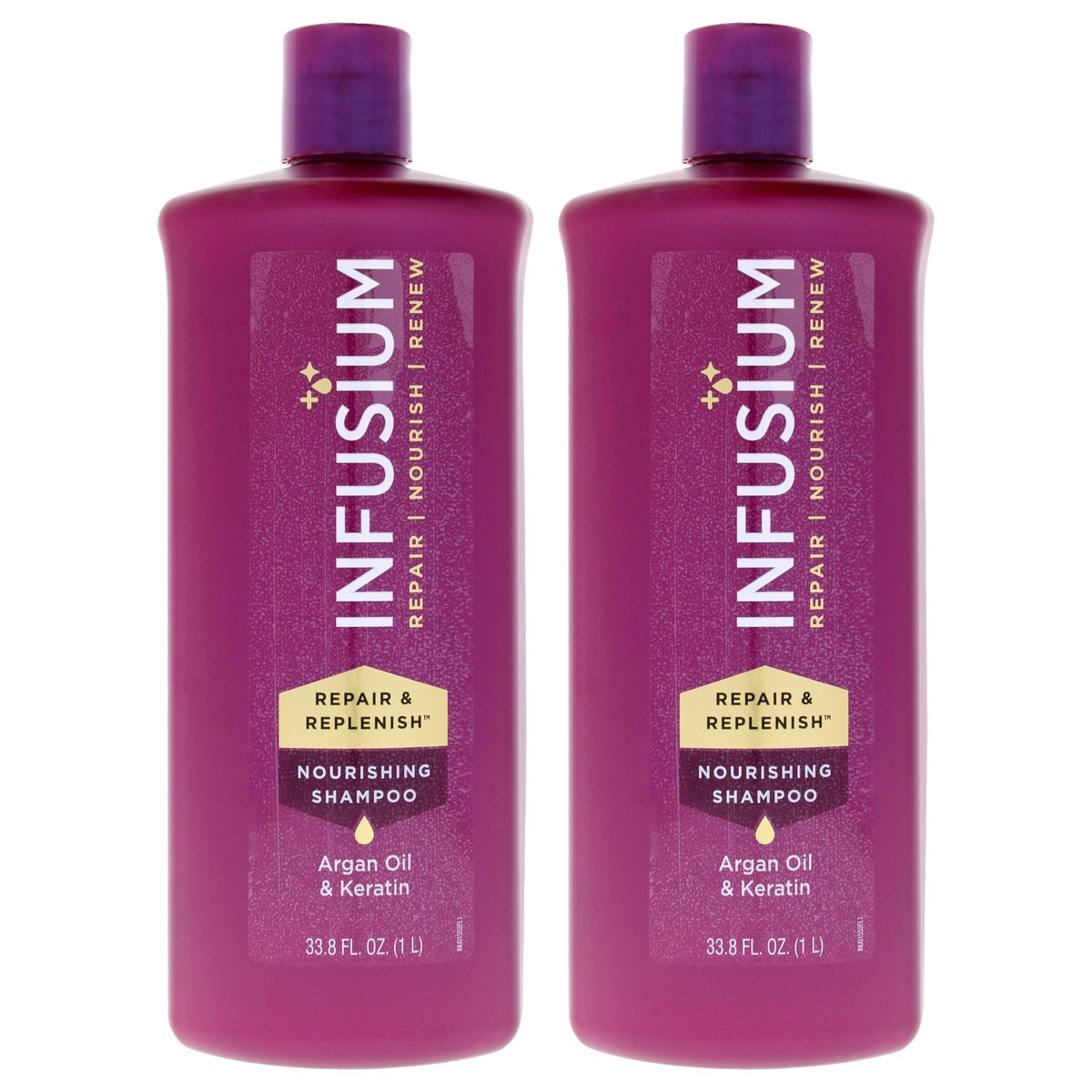 Infusium Repair and Replenish Nourishing Shampoo by Infusium for Unisex - 33.8 oz Shampoo - Pack of 2