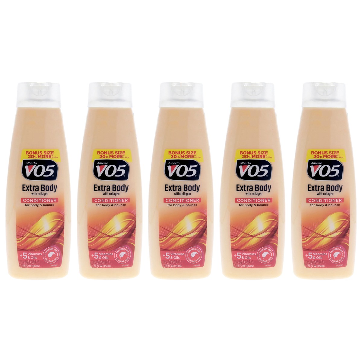 Alberto VO5 Extra Body Volumizing Conditioner by Alberto VO5 for Unisex - 15 oz Conditioner - Pack of 5