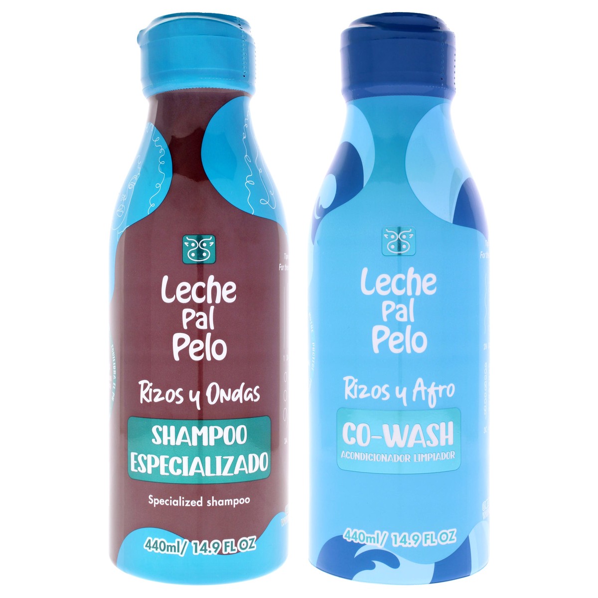 Leche Pal Pelo Curly and Wavy Kit by Leche Pal Pelo for Women - 2 Pc Kit 14.9oz Specialized Shampoo, 14.9oz Co-Wash Conditioner
