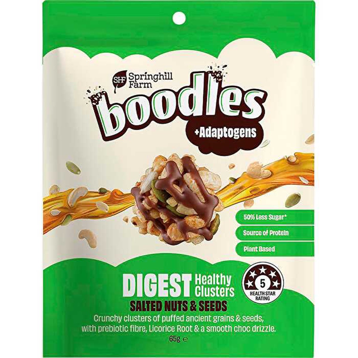 Springhill Farm Boodles Healthy Clusters DIGEST Salted Nuts & Seeds 65g