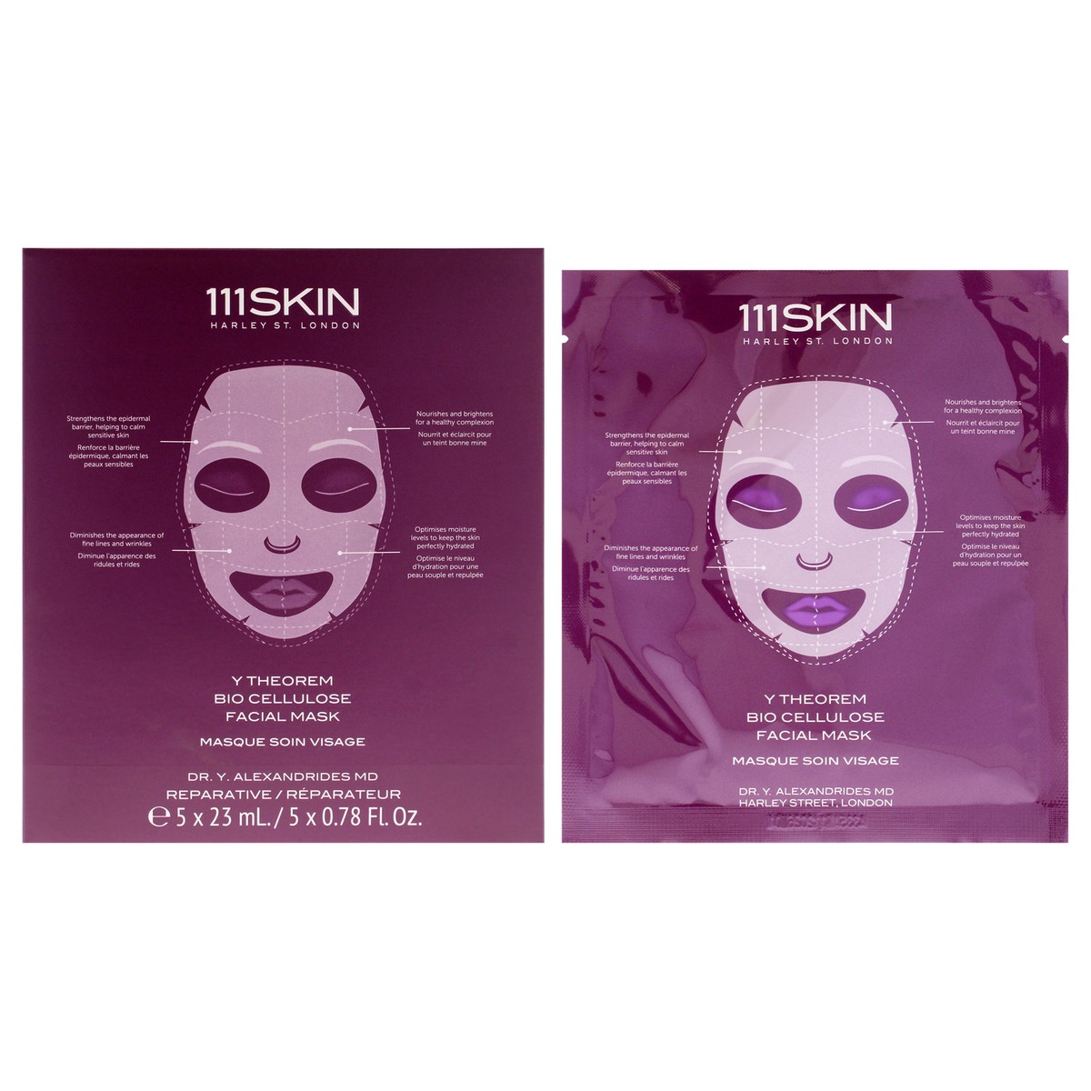 111Skin Y Theorem Bio Cellulose Facial Mask by 111Skin for Unisex - 5 Pc Mask