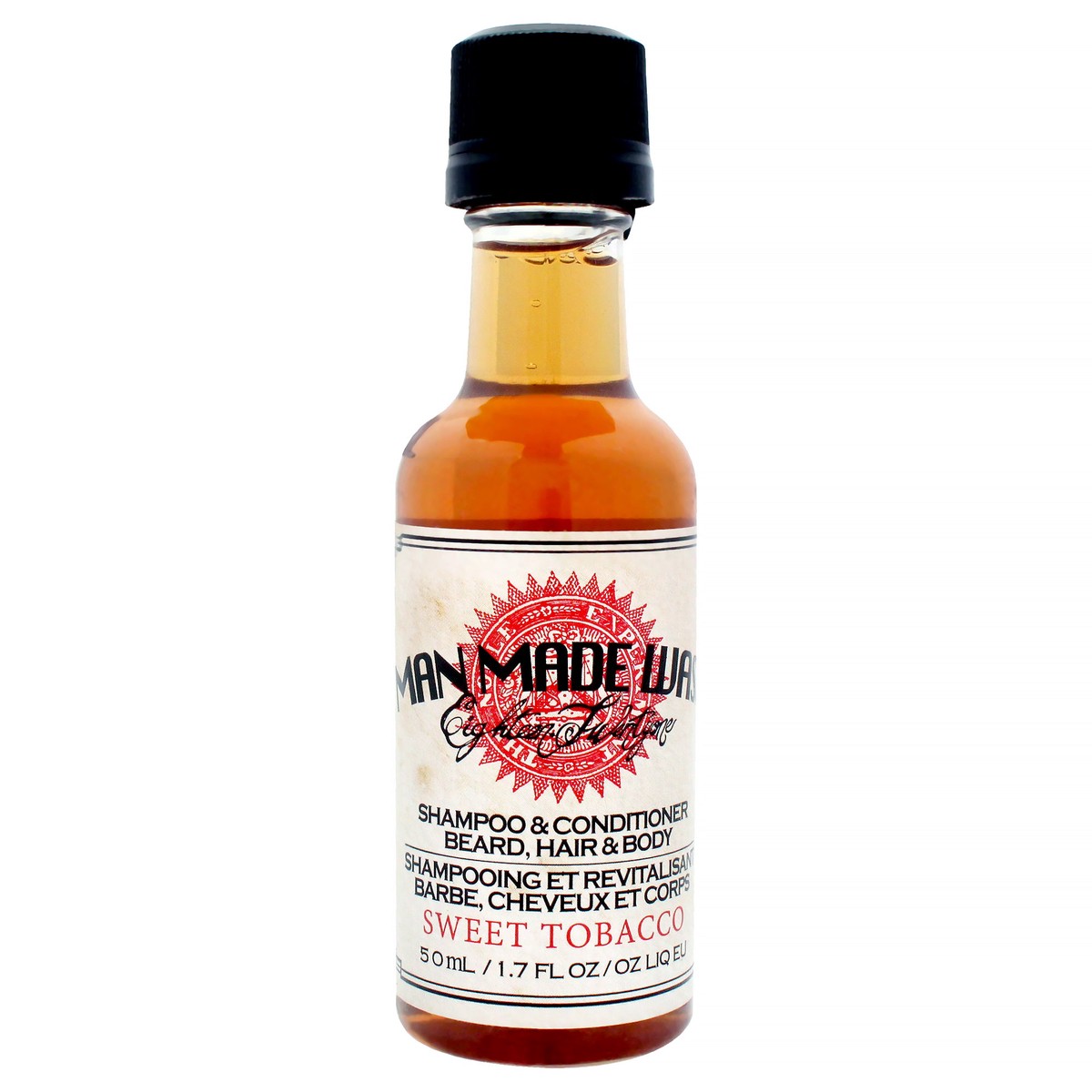 18.21 Man Made 3-In-1 Man Made Wash - Sweet Tobacco by 18.21 Man Made for Men - 1.7 oz Shampoo, Conditioner and Body Wash