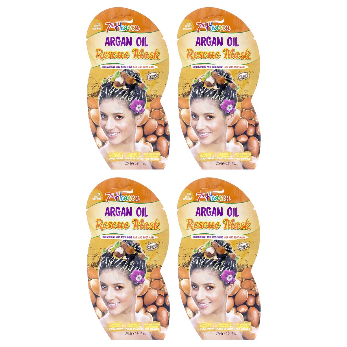 7th Heaven Argan Oil Hair and Root Rescue Mask by 7th Heaven for Women - 4 x 0.84 oz Mask
