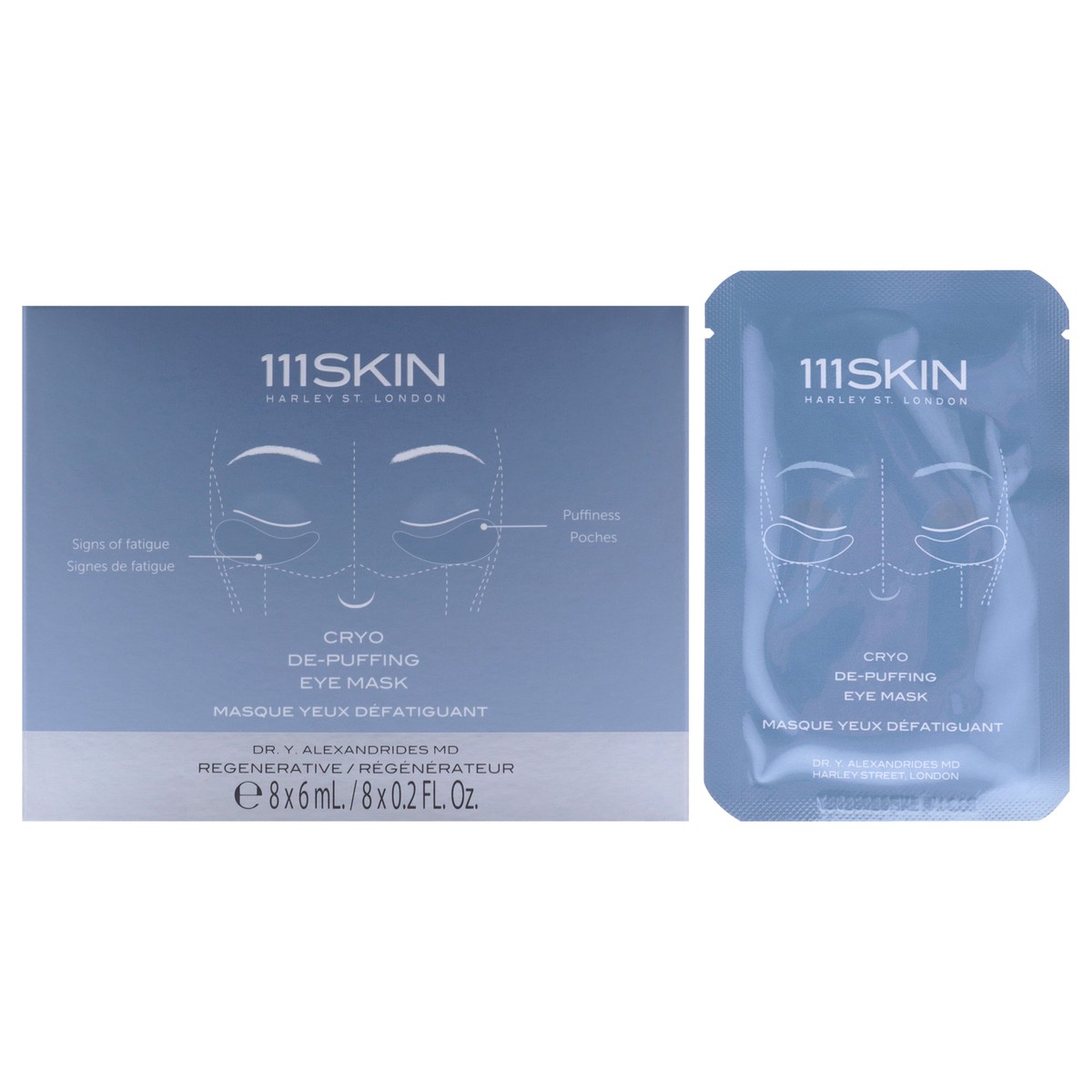 111Skin Cryo De-Puffing Eye Mask by 111Skin for Unisex - 8 Pair Mask