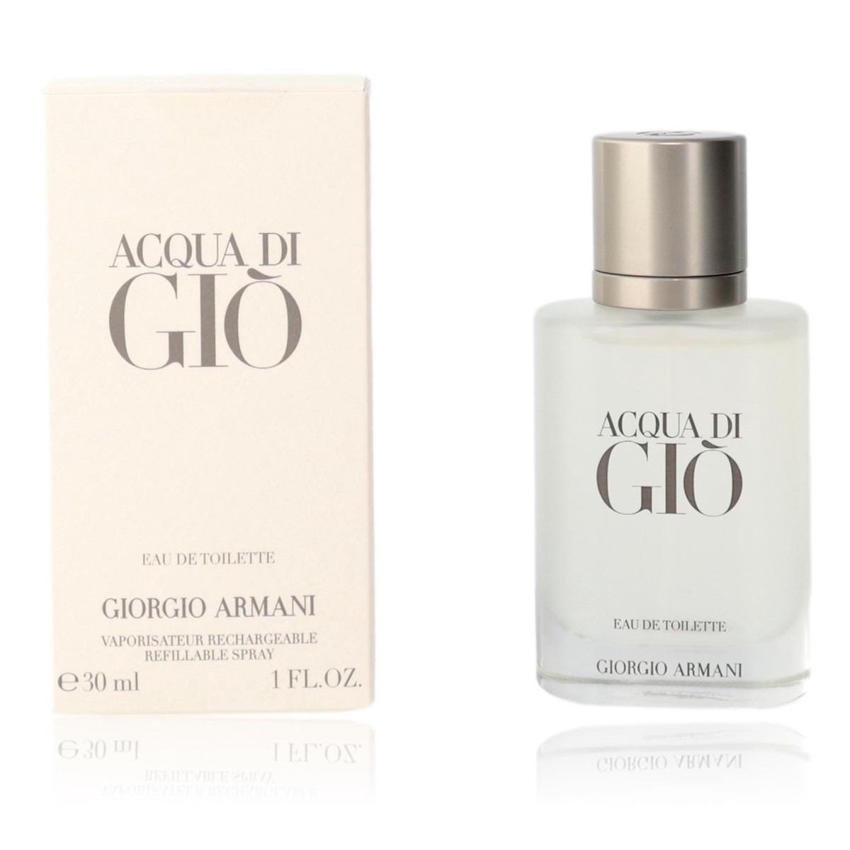 Acqua Di Gio by Giorgio Armani, 1 oz EDT Refillable Spray for Men
